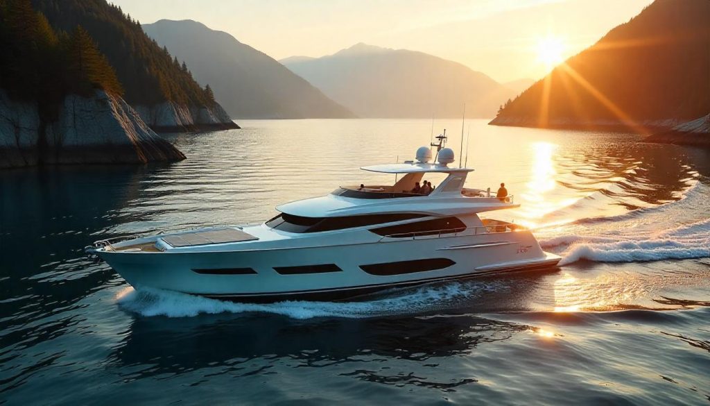 Solar-powered yacht with advanced hulls during future yacht comfort solutions.
